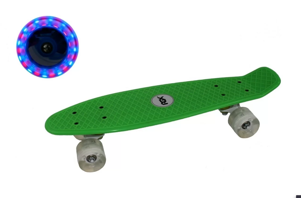 Мини-круизер RGX PNB-01GW (22") светящиеся колеса green Фото Мини-круизер RGX PNB-01GW (22") светящиеся колеса green со склада магазина Спортев