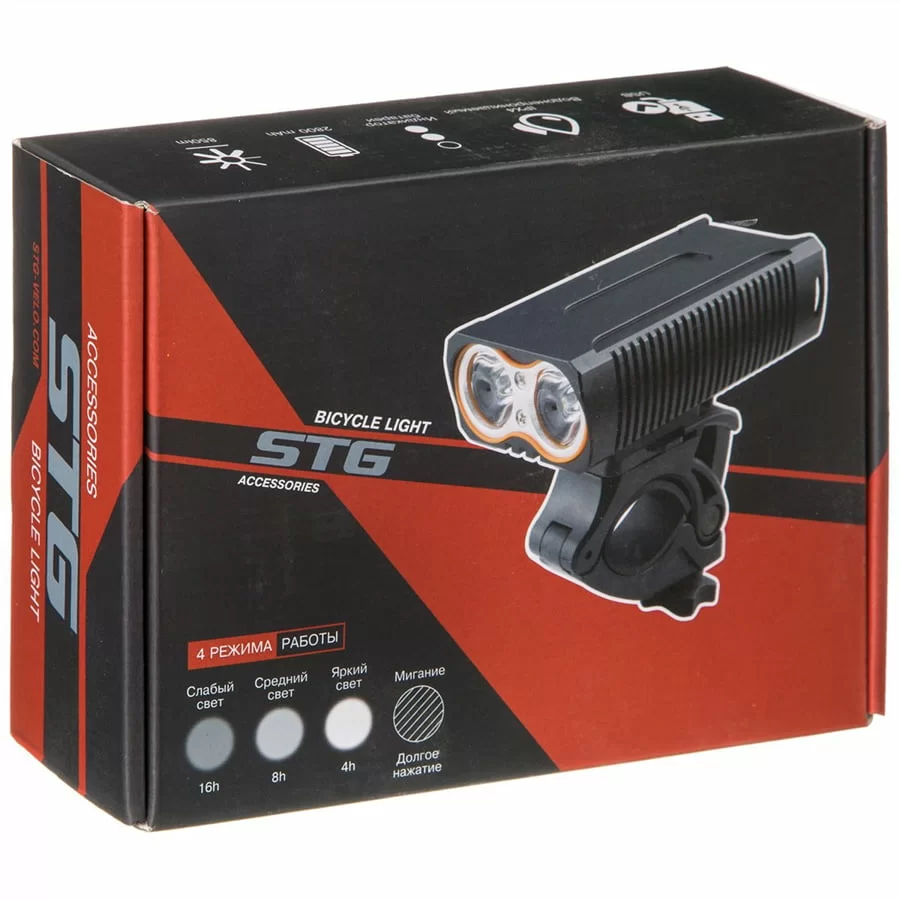 Фонарь передний STG FL1598 USB Х98589 Фото Фонарь передний STG FL1598 USB Х98589 со склада магазина Спортев