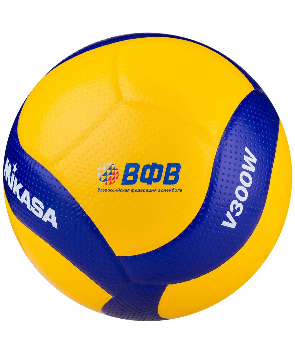 Мяч волейбольный Mikasa V300W р.5 FIVB Approved желто-синий Фото Мяч волейбольный Mikasa V300W р.5 FIVB Approved желто-синий со склада магазина Спортев