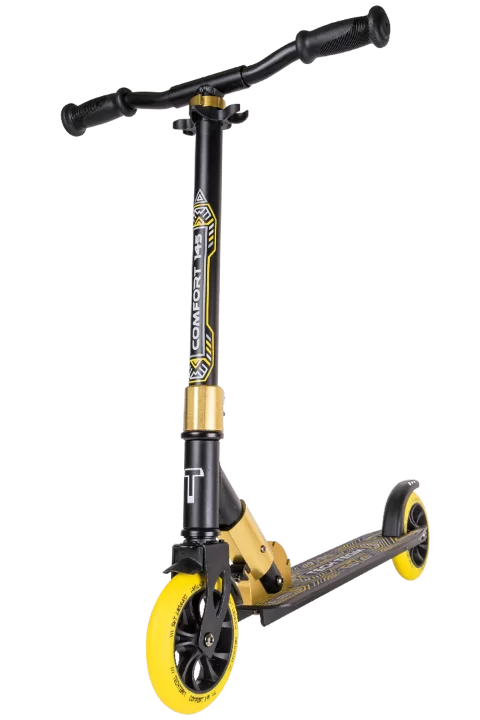 Самокат TechTeam Comfort 145R (2022) black/yellow Фото Самокат TechTeam Comfort 145R (2022) black/yellow со склада магазина Спортев