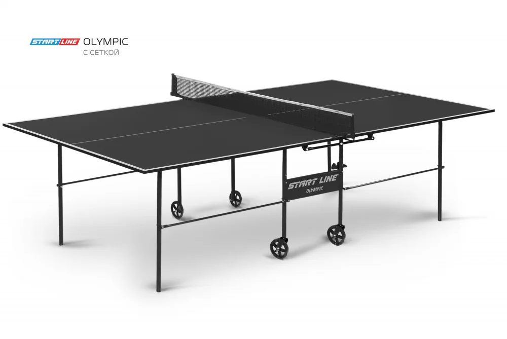 Стол теннисный Olympic с сеткой Black Фото Стол теннисный Olympic с сеткой Black со склада магазина Спортев