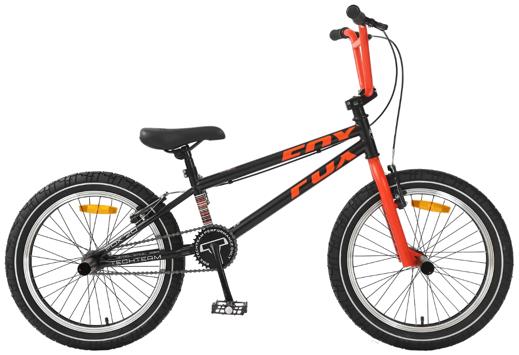 Велосипед BMX TechTeam Fox 20" (2023) черно-красный 360015 Фото Велосипед BMX TechTeam Fox 20" (2023) черно-красный 360015 со склада магазина Спортев