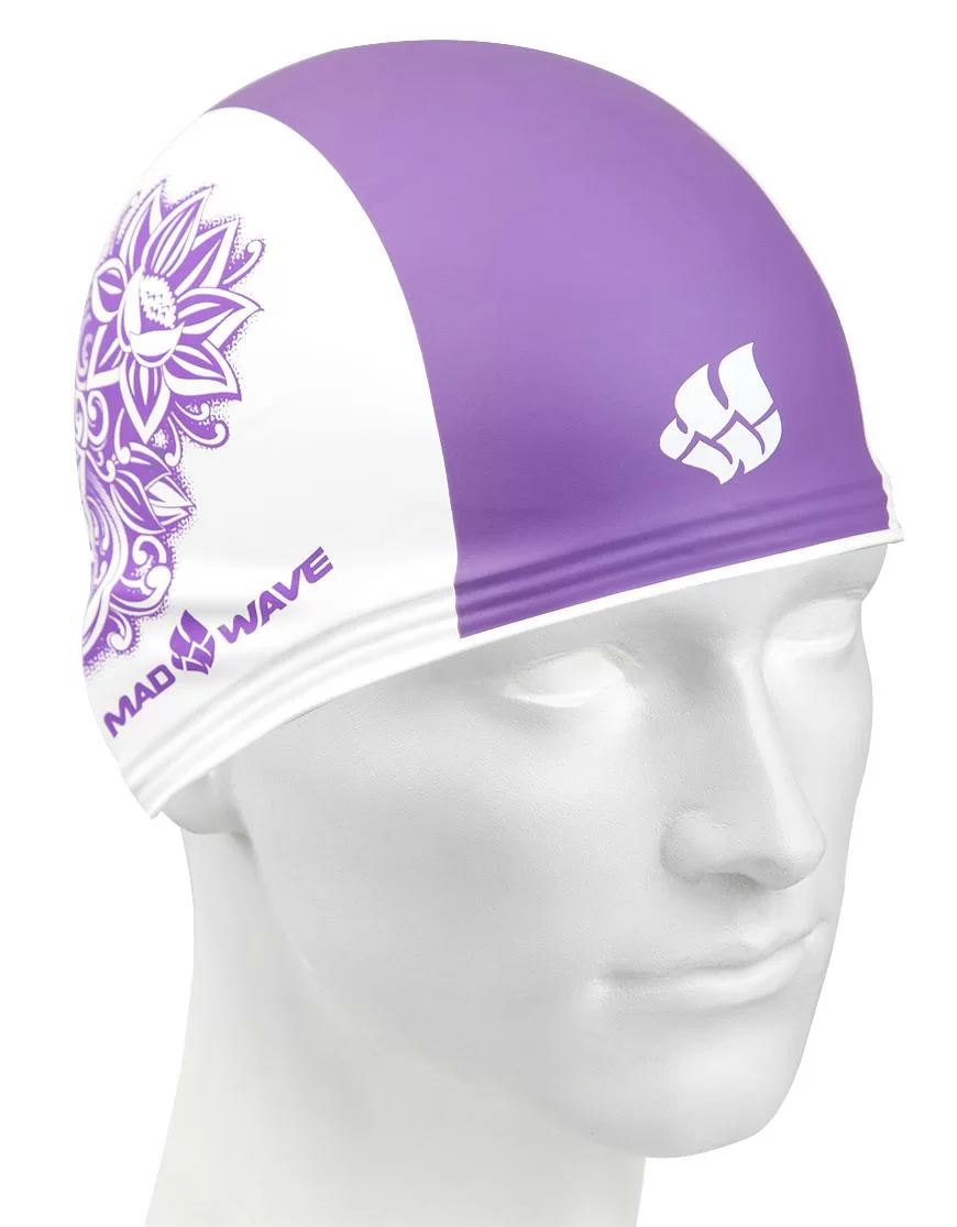 Шапочка для плавания Mad Wave Training Flower white/violet M0553 12 0 09W Фото Шапочка для плавания Mad Wave Training Flower white/violet M0553 12 0 09W со склада магазина Спортев
