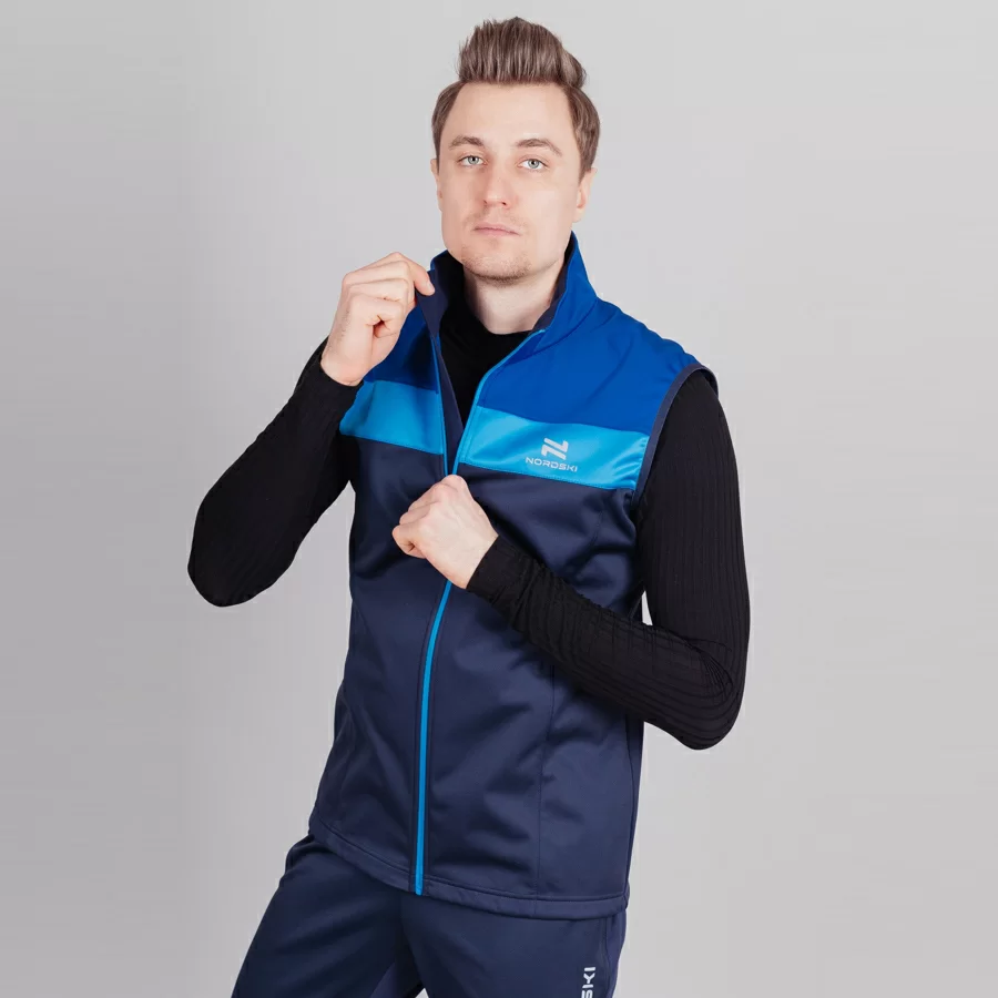 Жилет разминочный Nordski Drive blueberry/blue NSM825021 Фото Жилет разминочный Nordski Drive blueberry/blue NSM825021 со склада магазина Спортев