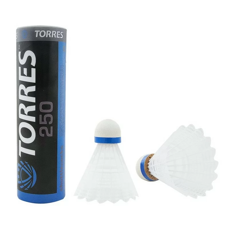 Волан нейлон/пробка Torres 250 средней скорости белый BD20109 Фото Волан нейлон/пробка Torres 250 средней скорости белый BD20109 со склада магазина Спортев