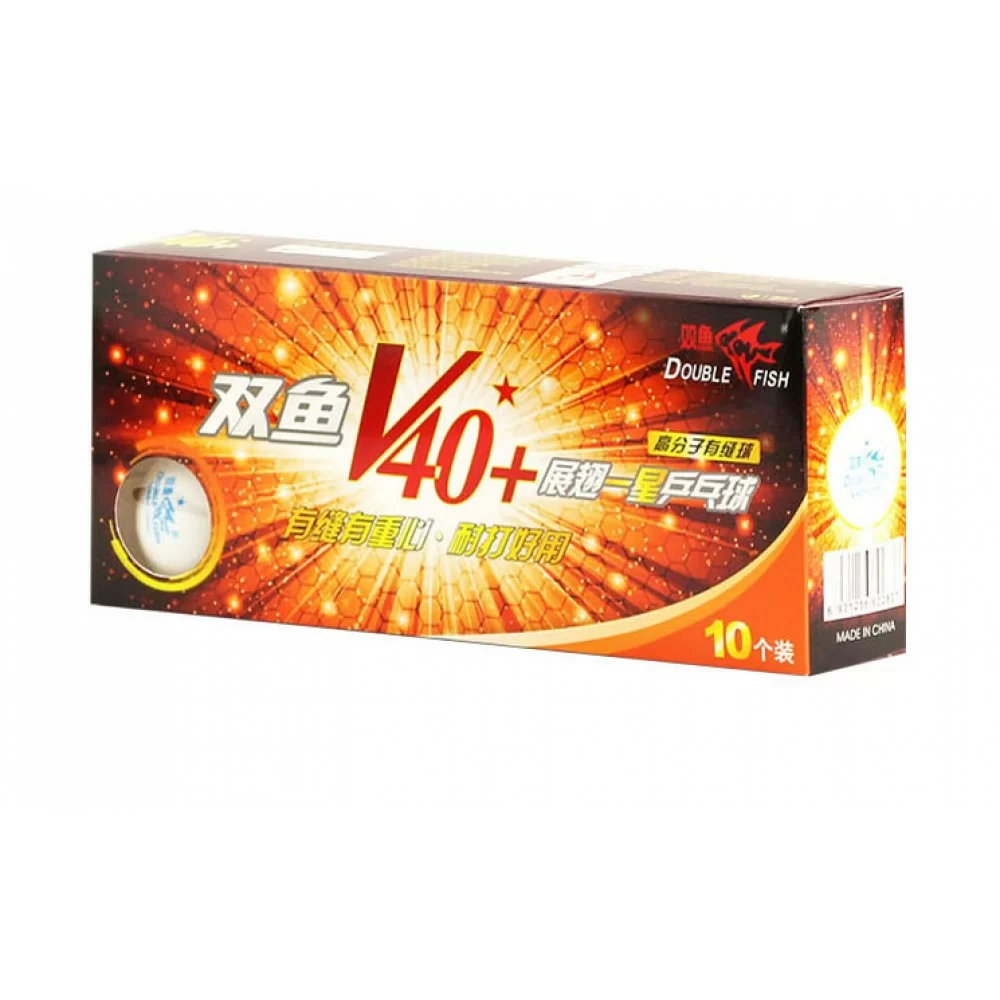 Мяч для настольного тенниса Double Fish 1* Volant 40+ (1 шт) V201F Фото Мяч для настольного тенниса Double Fish 1* Volant 40+ (1 шт) V201F со склада магазина Спортев
