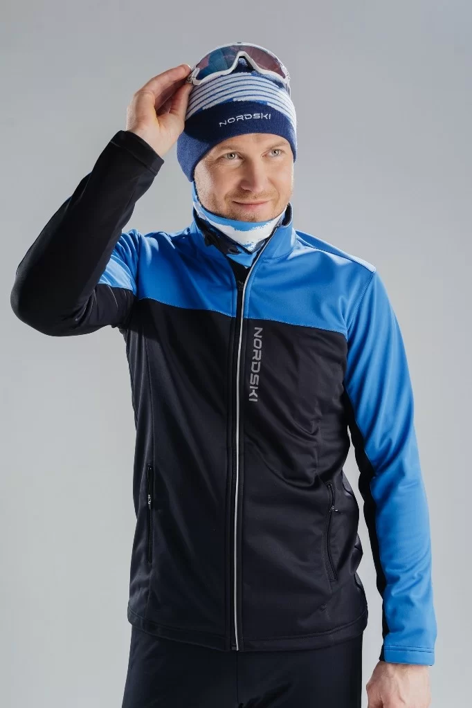 Куртка разминочная Nordski Active blue/black NSM483710 Фото Куртка разминочная Nordski Active blue/black NSM483710 со склада магазина Спортев