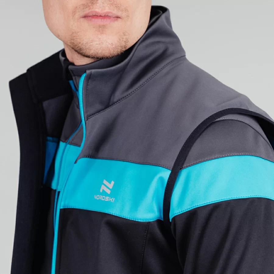 Жилет разминочный Nordski Drive black/blue NSM825170 Фото Жилет разминочный Nordski Drive black/blue NSM825170 со склада магазина Спортев