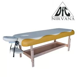 Массажный стационарный стол DFC NIRVANA, SUPERIOR, дерев. ножки, 1 секция, цвет беж.с желт. TS100 Массажный стационарный стол DFC NIRVANA, SUPERIOR, дерев. ножки, 1 секция, цвет беж.с желт. TS100
