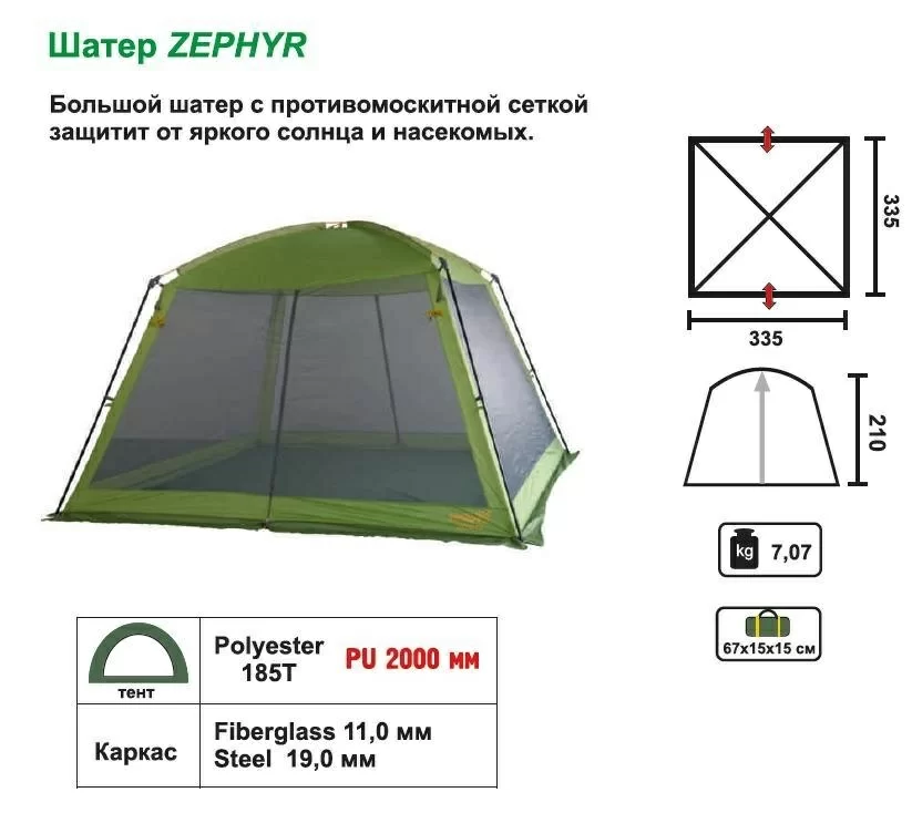 Шатер Helios Zephyr HS-3075 Фото Шатер Helios Zephyr HS-3075 со склада магазина Спортев