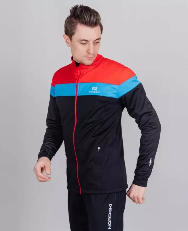 Куртка разминочная Nordski Drive black/red NSM805910 Фото Куртка разминочная Nordski Drive black/red NSM805910 со склада магазина Спортев