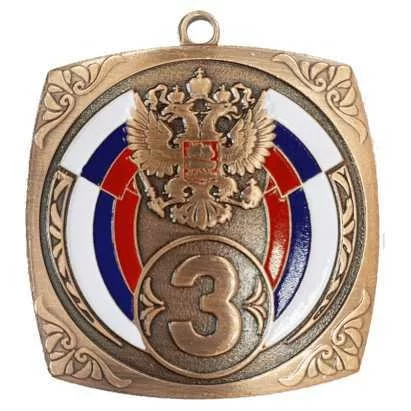 Медаль АТ801 RUS 80-80 мм Фото Медаль АТ801 RUS 80-80 мм со склада магазина Спортев