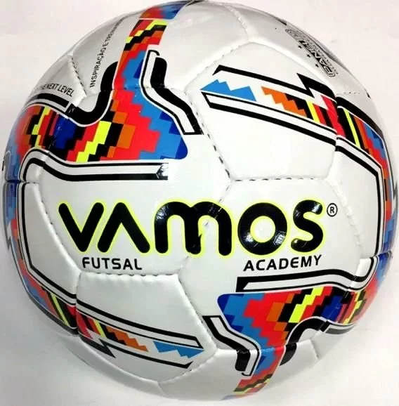 Мяч футзальный Vamos Futsal Acedemy 32П №4 бело-сине-красный BV 3013-AMI Фото Мяч футзальный Vamos Futsal Acedemy 32П №4 бело-сине-красный BV 3013-AMI со склада магазина Спортев
