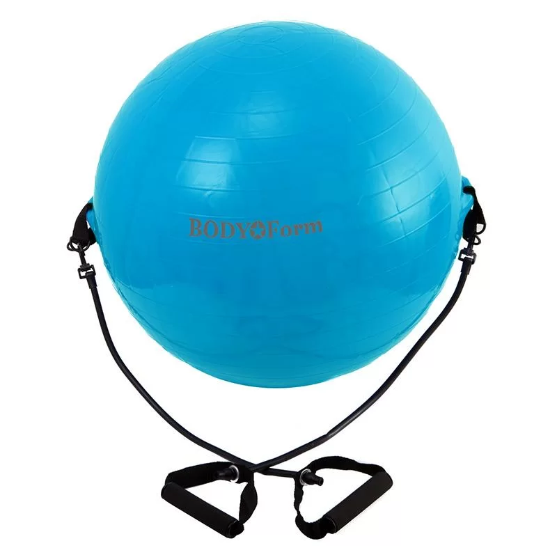 Фитбол 55 см (22") Body Form с эспандером lazur BF-GBE01AB Фото Фитбол 55 см (22") Body Form с эспандером lazur BF-GBE01AB со склада магазина Спортев