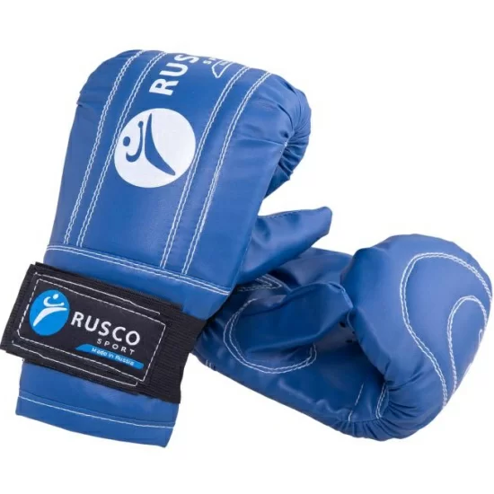 Перчатки снарядные Rusco Sport к/з синий 0223 Фото Перчатки снарядные Rusco Sport к/з синий 0223 со склада магазина Спортев