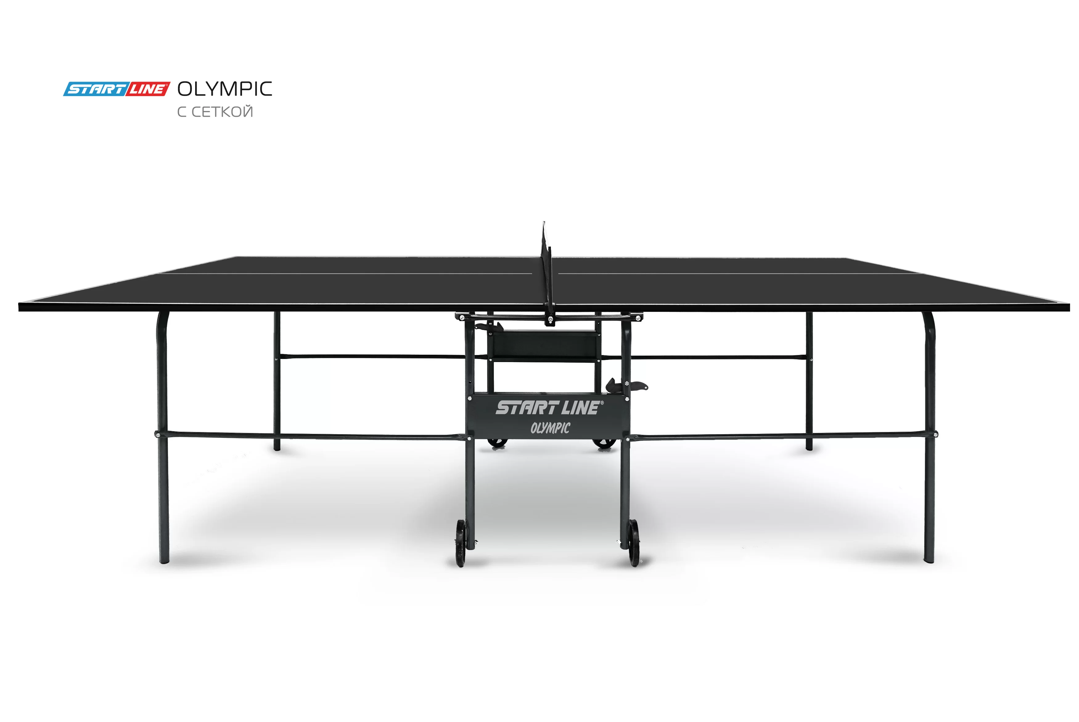 Стол теннисный Olympic с сеткой Black Фото Стол теннисный Olympic с сеткой Black со склада магазина Спортев