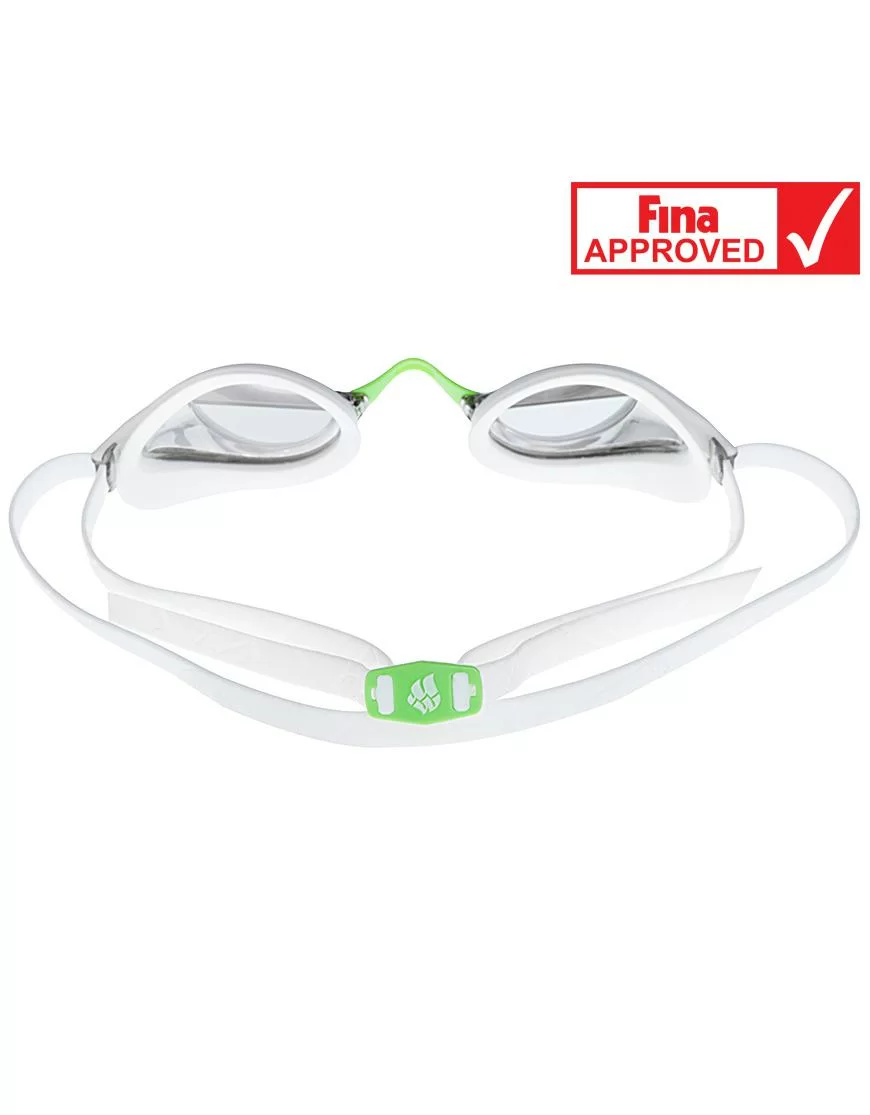 Очки для плавания Mad Wave Record Breaker Mirror стартовые white/green M0454 02 0 02W Фото Очки для плавания Mad Wave Record Breaker Mirror стартовые white/green M0454 02 0 02W со склада магазина Спортев