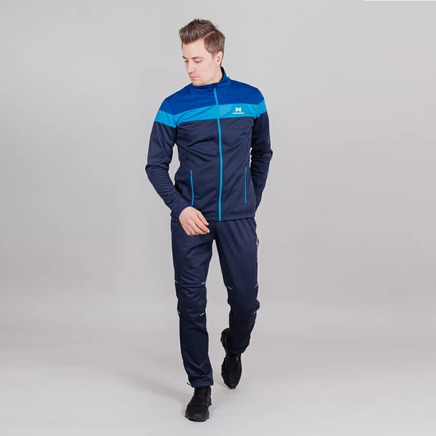 Куртка разминочная Nordski Drive blueberry/blue NSM805021 Фото Куртка разминочная Nordski Drive blueberry/blue NSM805021 со склада магазина Спортев