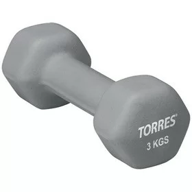 Гантель неопреновая 3 кг Torres серый PL55013 Фото Гантель неопреновая 3 кг Torres серый PL55013 со склада магазина Спортев