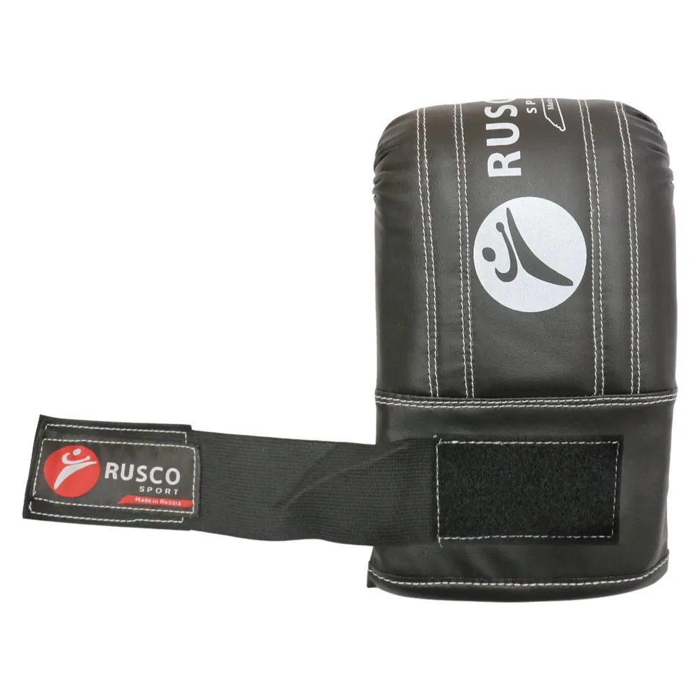 Перчатки боксерские Rusco Sport черный 0176 Фото Перчатки боксерские Rusco Sport черный 0176 со склада магазина Спортев