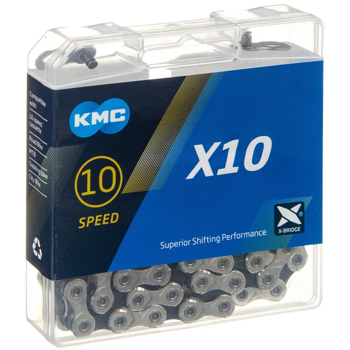 Цепь 10 ск. 116 звен. KMC X10 Х95165 Фото Цепь 10 ск. 116 звен. KMC X10 Х95165 со склада магазина Спортев